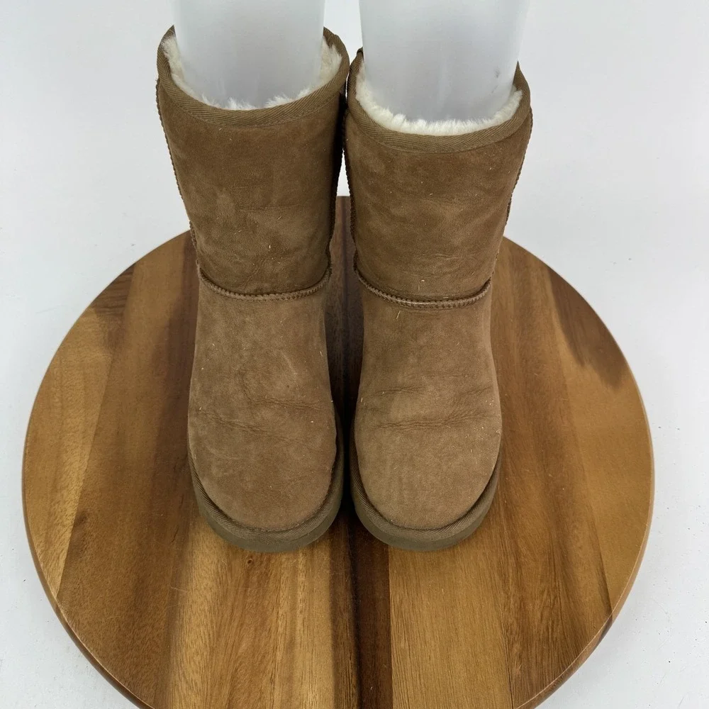 Womens Ugg Classic Short II‎ Chestnut Shearling Lined Comfort Boots Size 6 M GUC